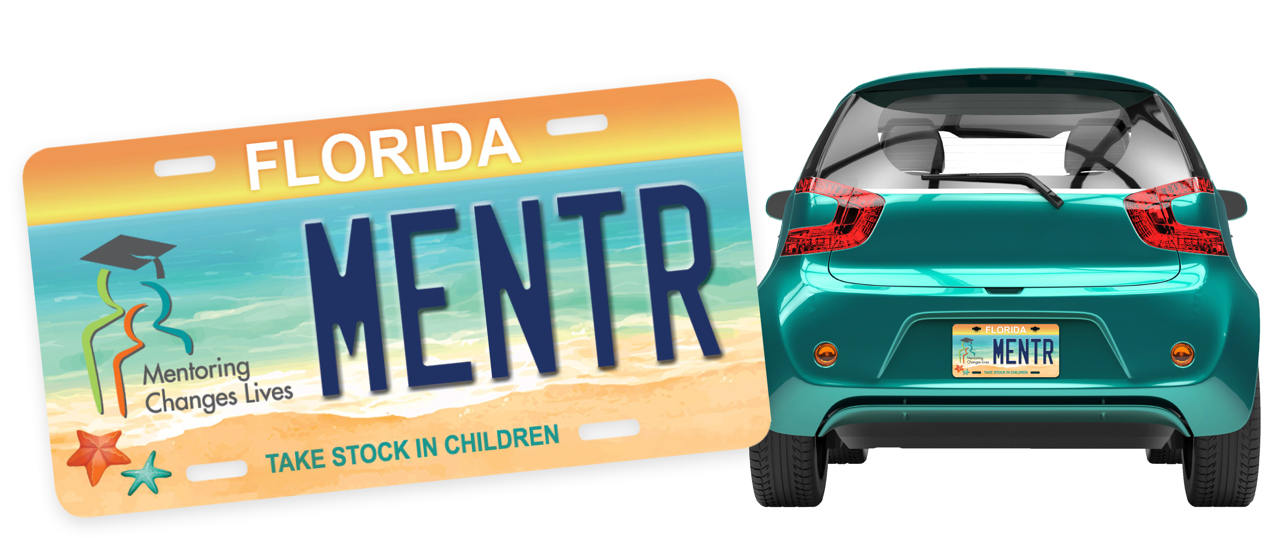 Mentor License Plate and Car